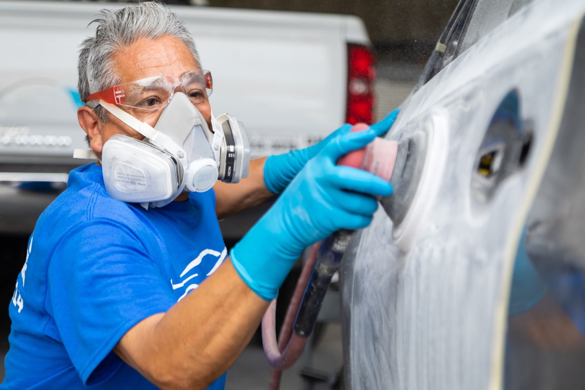 Paint prep and sanding — Santa Ana Body Shop Houston TX